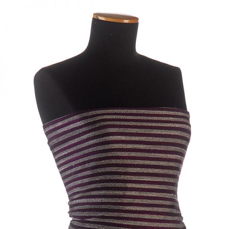 Bavlna len směs Art Fabrics proužky široké fialovorůžové