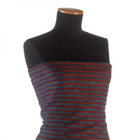 Žinylková látka vzor proužků široké modročervená