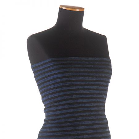 Žinylková látka vzor proužky široké modročerná