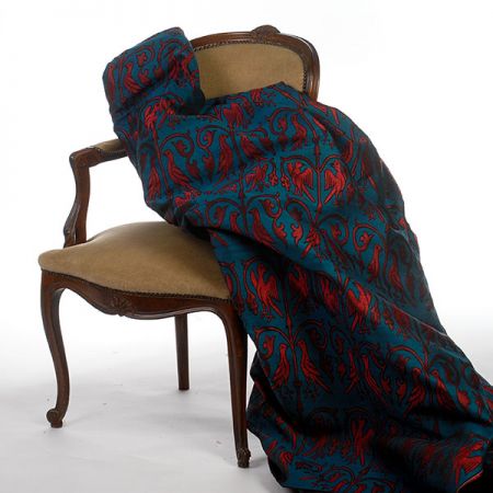 Replika historické tkaniny Arras fuchsiová/modrá