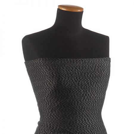 Kostýmová látka Art Fabrics tvíd moaré černobílý