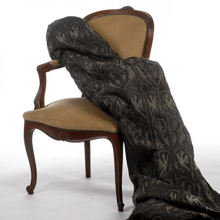 Replika historické tkaniny Arras khaki/tm. šedá