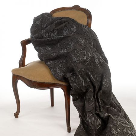 Replika historické tkaniny Arras šedostříbrná/tm. šedá