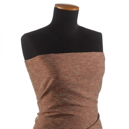 Kostýmová látka vzor rybí kost Art Fabrics hnědá