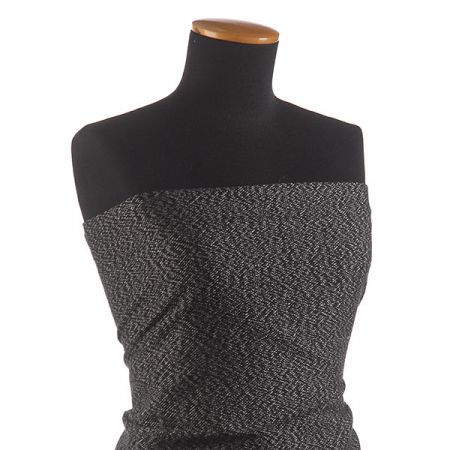 Tvíd oboustranný moaré Art Fabrics černobílý 