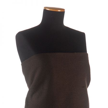 Kostýmová látka vlna směs rybí kost Art fabrics hnědá