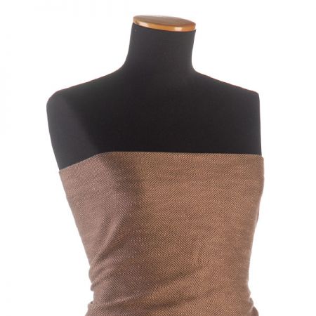 Kostýmová látka vzor rybí kost Art Fabrics hnědá