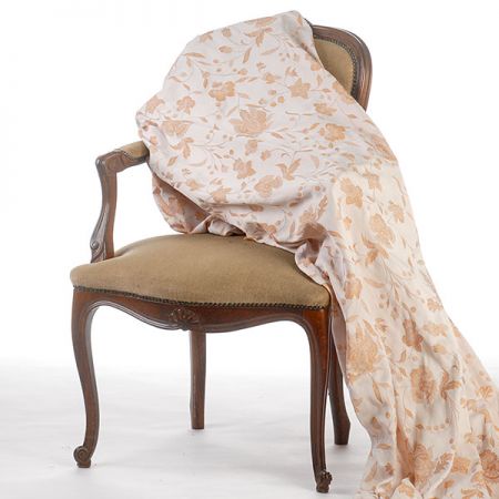 Primavera žakár květy Art Fabrics zlatobílá