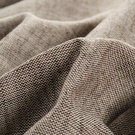 Len Art Fabrics bavlna směs hnědá/režná