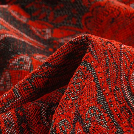 Žakár Art Fabrics Paisley orient červený