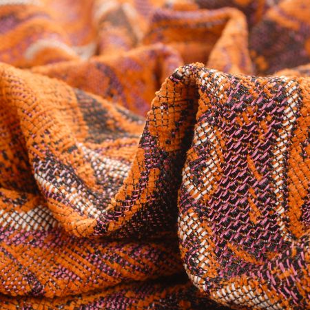 Žakár Art Fabrics Paisley orient rezavo/růžový