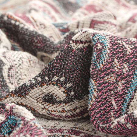 Žakár Art Fabrics Paisley orient modrý/fialový