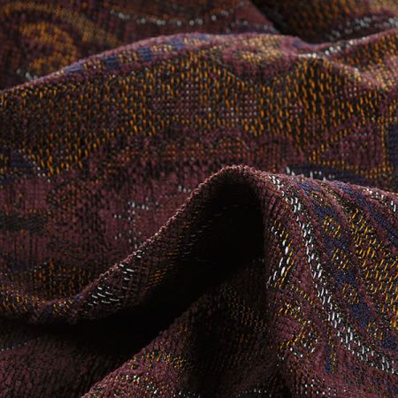 Žakár Art Fabrics Paisley orient len fialovočerný