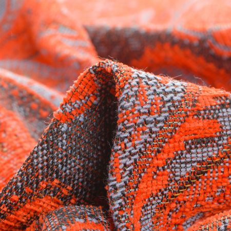 Žakár Art Fabrics Paisley orient oranžový/sv. modrý