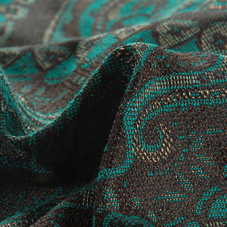 Žakár Art Fabrics Paisley orient len zelenočerný