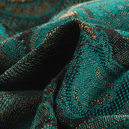 Žakár Art Fabrics Paisley orient len okrovočerný