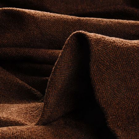 Kostýmová látka Art Fabrics rybí kost hnědý melír