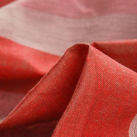 Len Art Fabrics širší pruhy starorůžová, červená