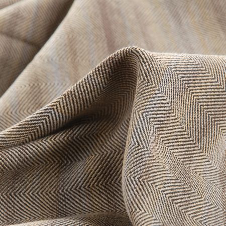 Kostýmová látka Art Fabrics rybí kost béžovohnědý  melír