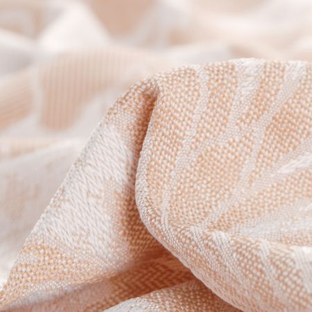 Karin žakár květy  Art Fabrics zlatobílá