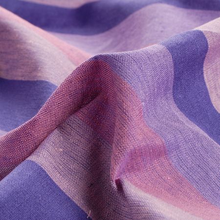 Len Art Fabrics širší pruhy modrofialový
