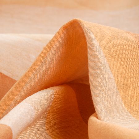 Len Art Fabrics širší pruhy pískové