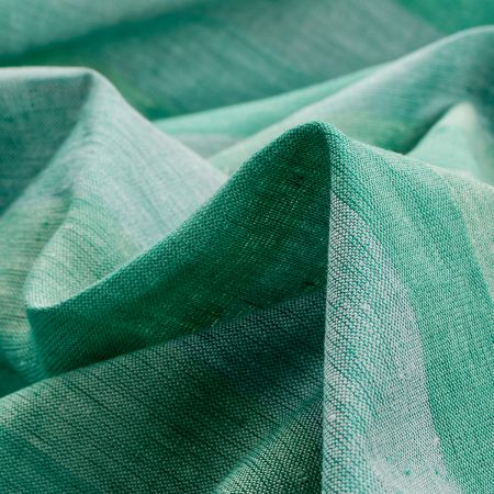 Len Art Fabrics širší pruhy tmavě zelenozelené