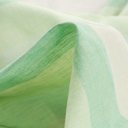 Len Art Fabrics širší pruhy zelenožluté