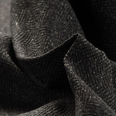Kostýmová látka vzor rybia kosť Art Fabrics sivočierna