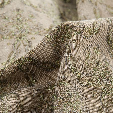 Replika historické látky Art Fabrics Girlandy zelenobéžové