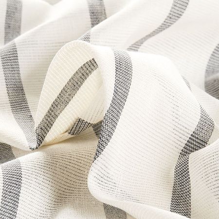 Len Art Fabrics organtýn pruhy úzké antracit bílá