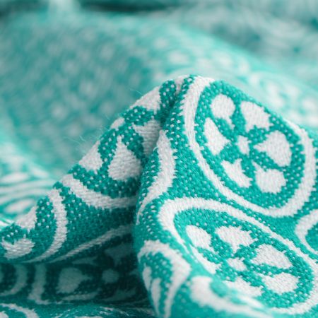 Žakárová látka Art Fabrics Cirkl modrozelená