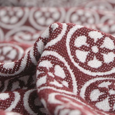 Žakárová látka Art Fabrics Cirkl hnědofialový