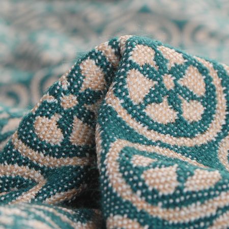 Žakárová látka Art Fabrics Cirkl zelený