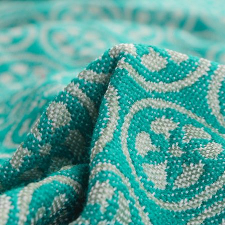 Žakárová látka Art Fabrics Cirkl tm. zelený