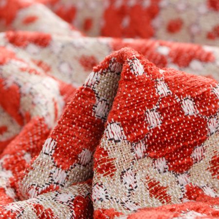 Žakárová látka Art Fabrics Brusel vínová/zelená