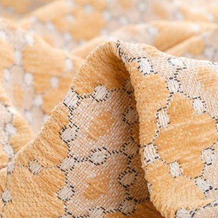 Žakárová látka Art Fabrics Brusel okrová/hnědá