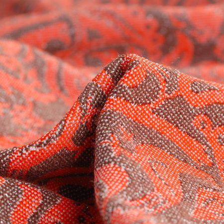 Žakárová látka Art Fabrics Gotik červenohnědý