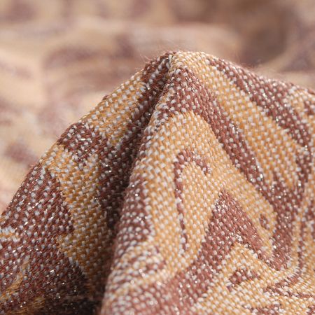 Žakárová látka Art Fabrics Gotik hnědobéžový