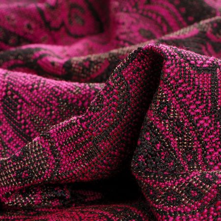 Žakár Art Fabrics Paisley orient fuchsivá/černá