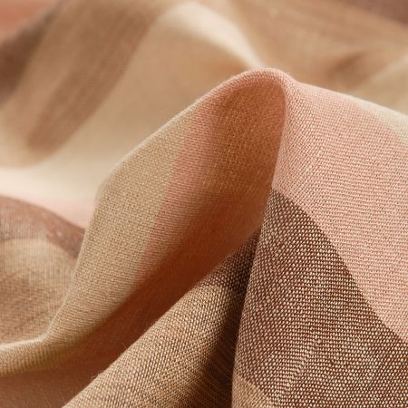 Len Art Fabrics širší pruhy béžový