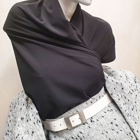 Kostýmová vlněná látka buklé Art Fabrics černobílá