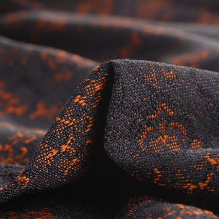 Žakárová tkanina Art Fabrics Elvíra oranžovomodrá