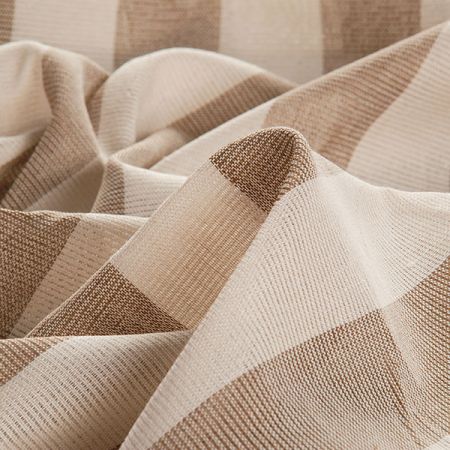 Len organtýn Art Fabrics širší pruhy režné barvy