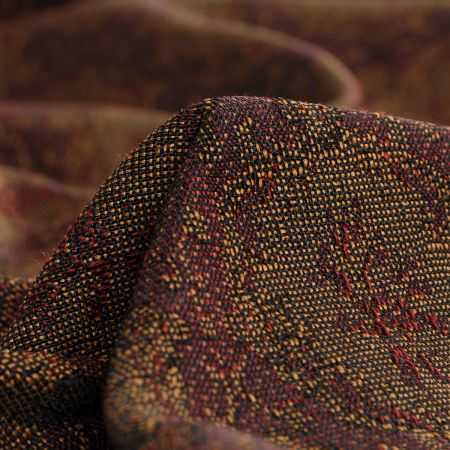 Žakárová tkanina Art Fabrics Medailon hnědočervený