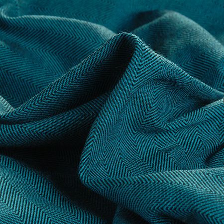 Kostýmová látka Art Fabrics rybí kost tyrkys