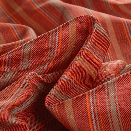 Kostýmová látka Art Fabrics užší pruhy červená