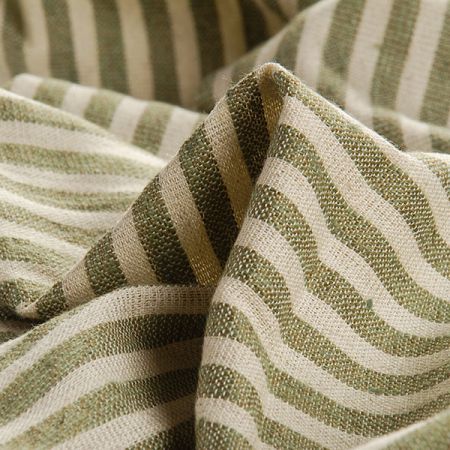 Len Art Fabrics proužky světle zelené barvy