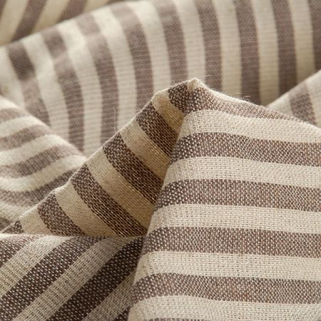 Len Art Fabrics proužky hnědé barvy