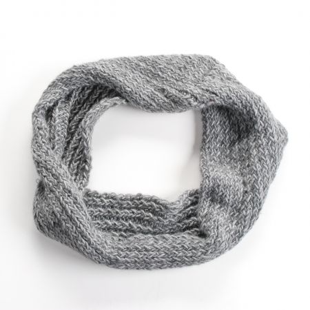 Ručně pletená šála/tunel Marlen – tmavě šedý melír
